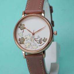 VIRAKTI Women Brass Printed Dial & Leather Straps Analogue Watch G-02-PINK-A-image-52