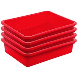 Kuber Industries Red Pack Of 4 Rectangular Organizers-81