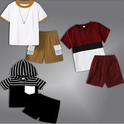 BAESD Kids Pack Of 3 Round Neck T-shirt With Shorts-33