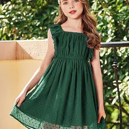 R Cube Girls Solid  Fit & Flare Dress-19