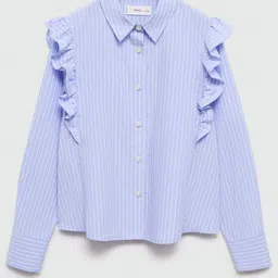 Mango Kids Girls Pure Cotton Ruffle Detail Shirt Style Top-picture-43