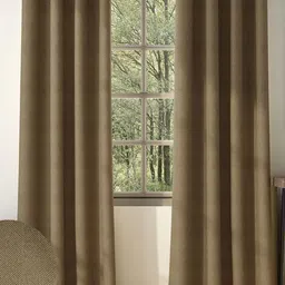 Nefertiti Home Coffee Brown Set of 2 Floral Black Out Door Curtain-15