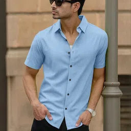 VORTEX Original Slim Fit Textured Short Sleeves Casual Shirt-picture-28