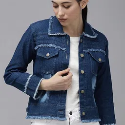 Kaali Peeli Men Crop Outdoor Denim Jacket with Embroidered-image-100