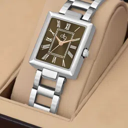 DressBerry Women Dial & Stainless Steel Bracelet Style Straps Analogue Watch 0035 Olive Green Roman Figure-25