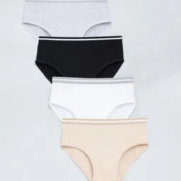 Charm n Cherish Girls Pack Of 4 Mid Rise Hipster Briefs-image-40