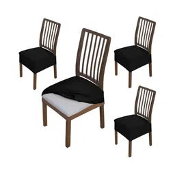 HOKIPO Black 4 Pieces Velvet Chair Covers-image-41