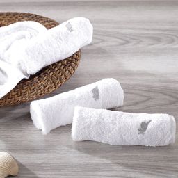 MASPAR Set of 4 White 550 GSM Cotton Face Towels-11