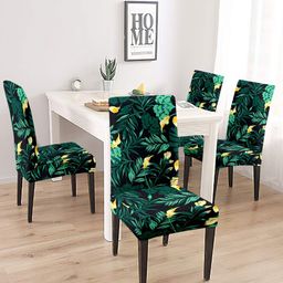 Cortina Set Of 4 Green Printed Chair Covers-image-119