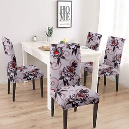 Cortina Set Of 4 Brown Printed Chair Covers-16