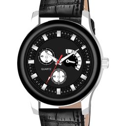 CSAMON Men Embellished Dial & Leather Analogue Watch B9050 BLKAeviyo Silm L_SH-image-12