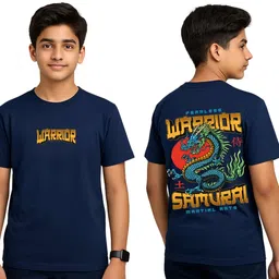 TeeSlix Boys Warrior Dragon Printed Cotton T-shirt-picture-46