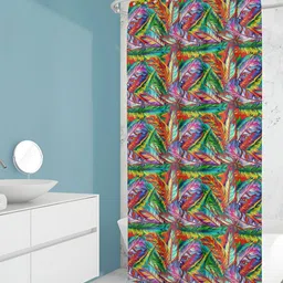 ArtzFolio Green & Red Printed Waterproof Shower Curtain-image-62