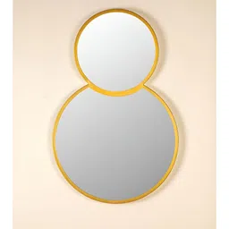 FREEDOM TREE Moon Flower Double Happiness Gold Toned Metal & Glass Wall Mirror-26