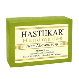 Hasthkar Set of 4 Neem Aloe Vera Handmade Soaps for All Skin Types - 125 g Each image 3