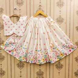 JOVK DESIGN Girls Printed Ready to Wear Lehenga With Blouse-picture-25