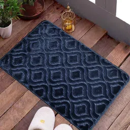 Myntra Elegant Homes Navy Blue Geometric Design Cotton Anti Skid Door Mat-12