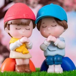 ANTIQ CREATION Multicoloured Cute Kids Sitting and Praying Style Miniature s Polyresin Showpieces-image-5