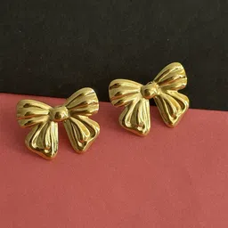 KALAKARI Brass Gold-Plated Quirky Studs-13