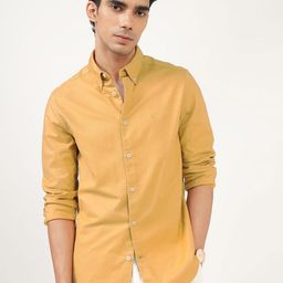 Andamen Men Premium Button-Down Collar Solid Cotton Slim Fit Casual Shirt-image-41
