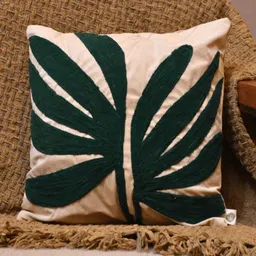 LUSHLYF Off White & Green Floral Square Cushion Covers-15