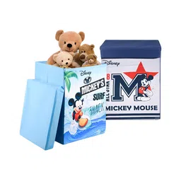 YK Blue & White 2 Pieces Disney Printed Storage Box Organisers with Lid & Handles-image-93