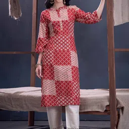 Anouk Women Printed Mirror Work Kurta-28