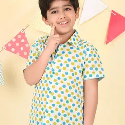 Fabindia Boys Polka Dot Opaque Printed Casual Shirt-image-8
