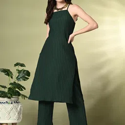 KALINI Self Design Shoulder Straps Straight Kurta With Palazzos-image-42