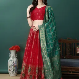 SWAMI STUDIO Ready to Wear Lehenga & Unstitched Blouse with Dupatta-image-56