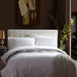 Lali Prints White Printed 220 TC Cotton Queen Bedsheet Set-254 cm x 275 cm-image-2
