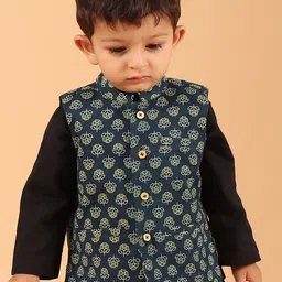 TJORI Boys Printed Woven Cotton Nehru Jackets-12
