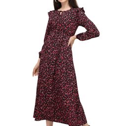 Murcia Floral Print Off-Shoulder Crepe Maxi Dress-image-20