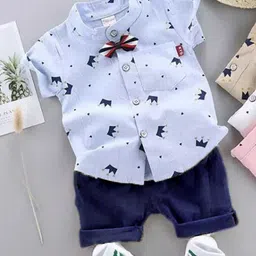 WINSWORLD ENTERPRISE Boys Printed Short Sleeves Shirt With Shorts-17