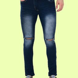 LINARIA Men Classic Slim Fit Mid-Rise Heavy Fade Cotton Jeans-picture-2