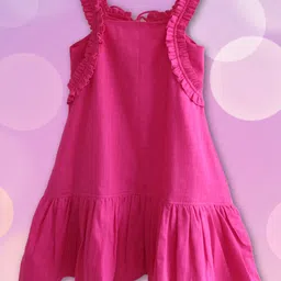 Peekaaboo Kids Barbie Girls Square Neck Pure Cotton A-Line Dress-picture-14
