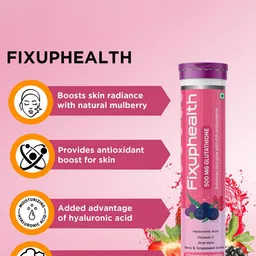 Fixuphealth Set Of 6 Effervescent Tablets With Glutathione & Vitamin-C - 15 Tablets Each image 5
