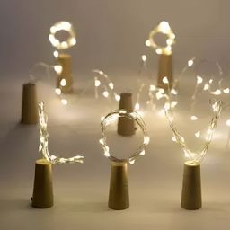 ENORMITY 4Pcs Yellow & Brown Rice Shape Cork String Light image 2