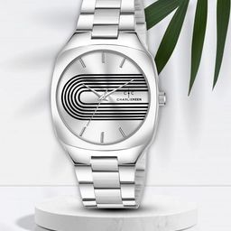 CHARLIEKEEN Men Brass Printed Dial Analogue Watch CC-GSQ016-SLV-CH-5