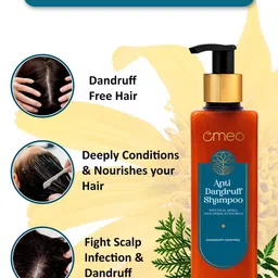 Omeo Set Of 2 Anti Dandruff Shampoo With Neem Extract - 180ml Each image 4