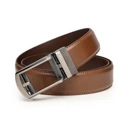 AQUATAN Men Solid Slider Buckle Closure Leather Formal Belt-image-30