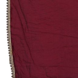 Anouk Floral Printed Thread Work Chanderi Silk A-Line Kurta With Trousers & Dupatta image 4