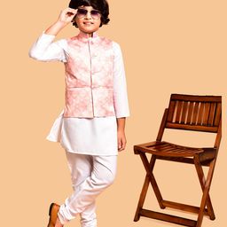 PRINTINDIA Boys Mandarin Collar Straight Kurta With Pyjamas & Nehru Jacket-picture-2