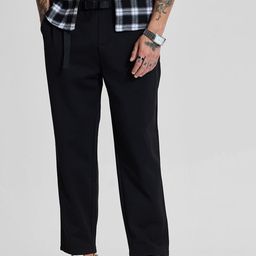 Snitch Men Snitch Black Relaxed Fit Trousers-image-47