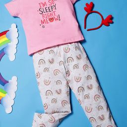 RAINE AND JAINE Girls Printed Night suit-image-33