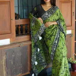 K 5 Fashion Abstract Printed Pure Cotton Saree-image-56