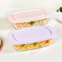 Nestasia 2Pcs Purple & Pink Transparent Glass Baking Dish With Lid-34