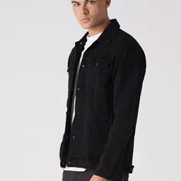 MASTERLY WEFT Men Washed Outdoor Denim Jacket with Embroidered-31