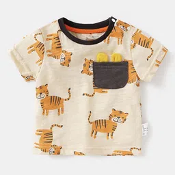 LULU & SKY Kids Graphic Printed Pure Cotton Pockets T-shirt-11