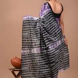 Crafts Moda Purple Pure Cotton Printed Sarees-picture-53